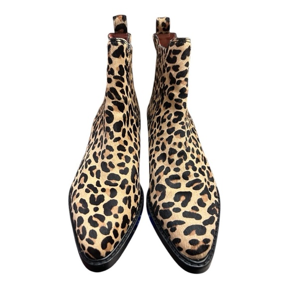 Coach Bowery Chelsea Pull-On Ankle Bootie Calf Fur Animal Print Cheetah Leopard - Picture 4 of 14